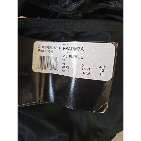 TYR Durafast Men's Admiral Splice Black/purple Nylon Racer Briefs Sz 30 New - Picture 3 of 3